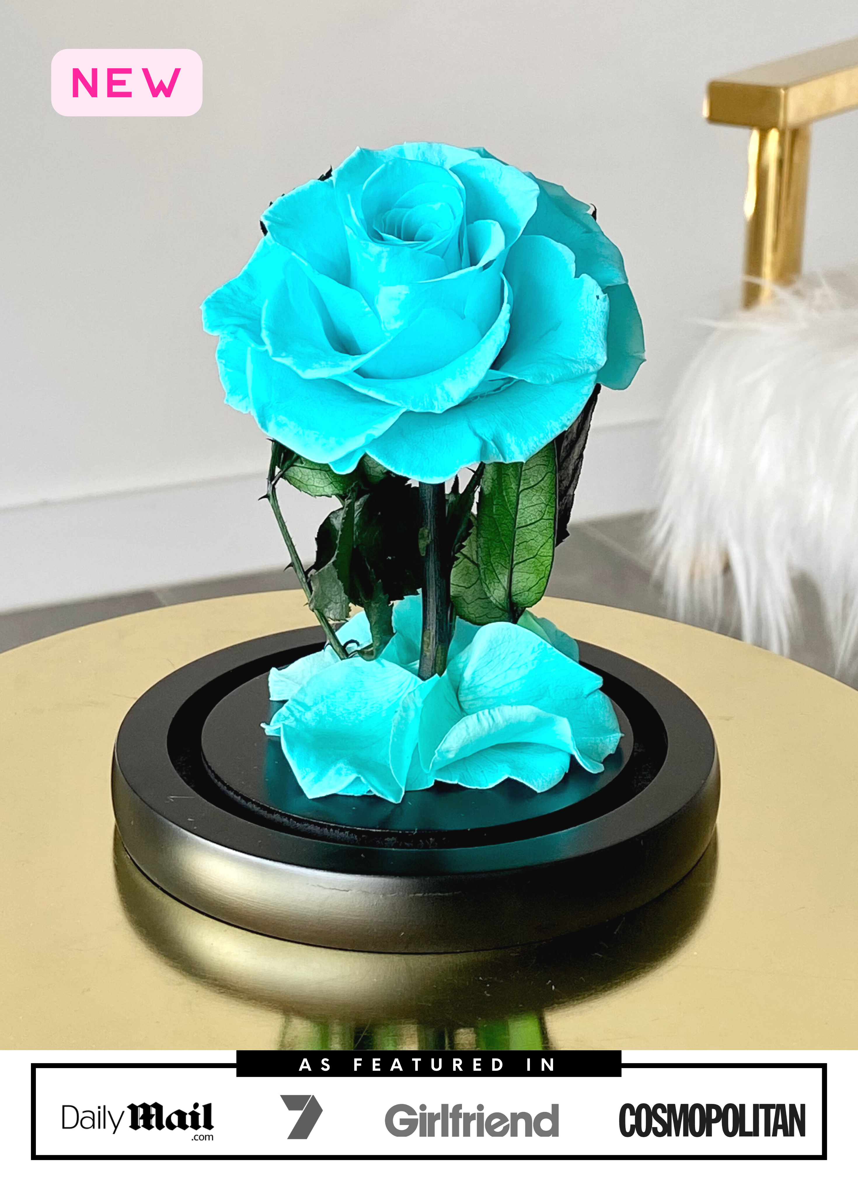 Aqua Mini Rose Dome