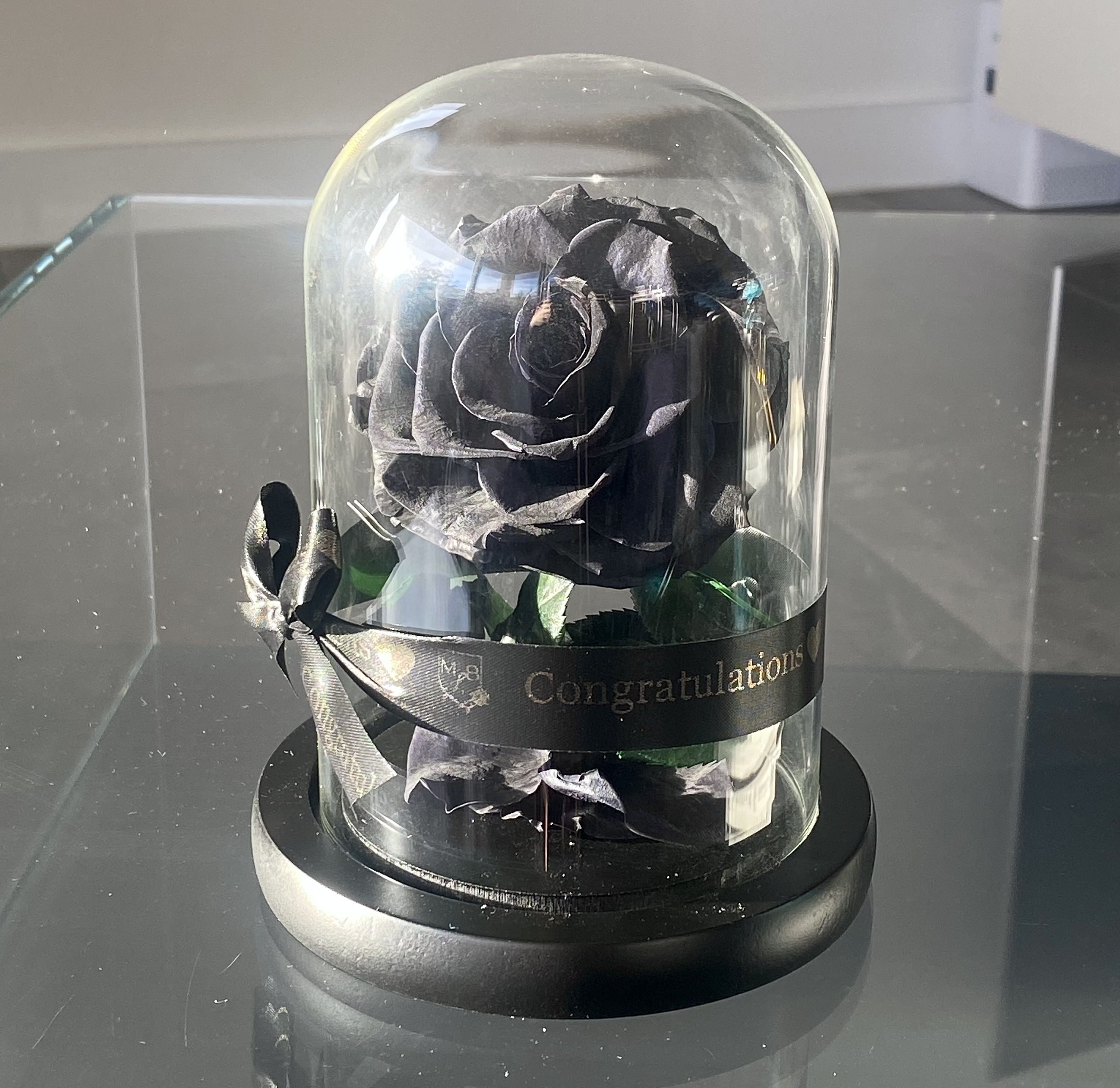 Black Mini Rose Dome - My Lasting Bouquet