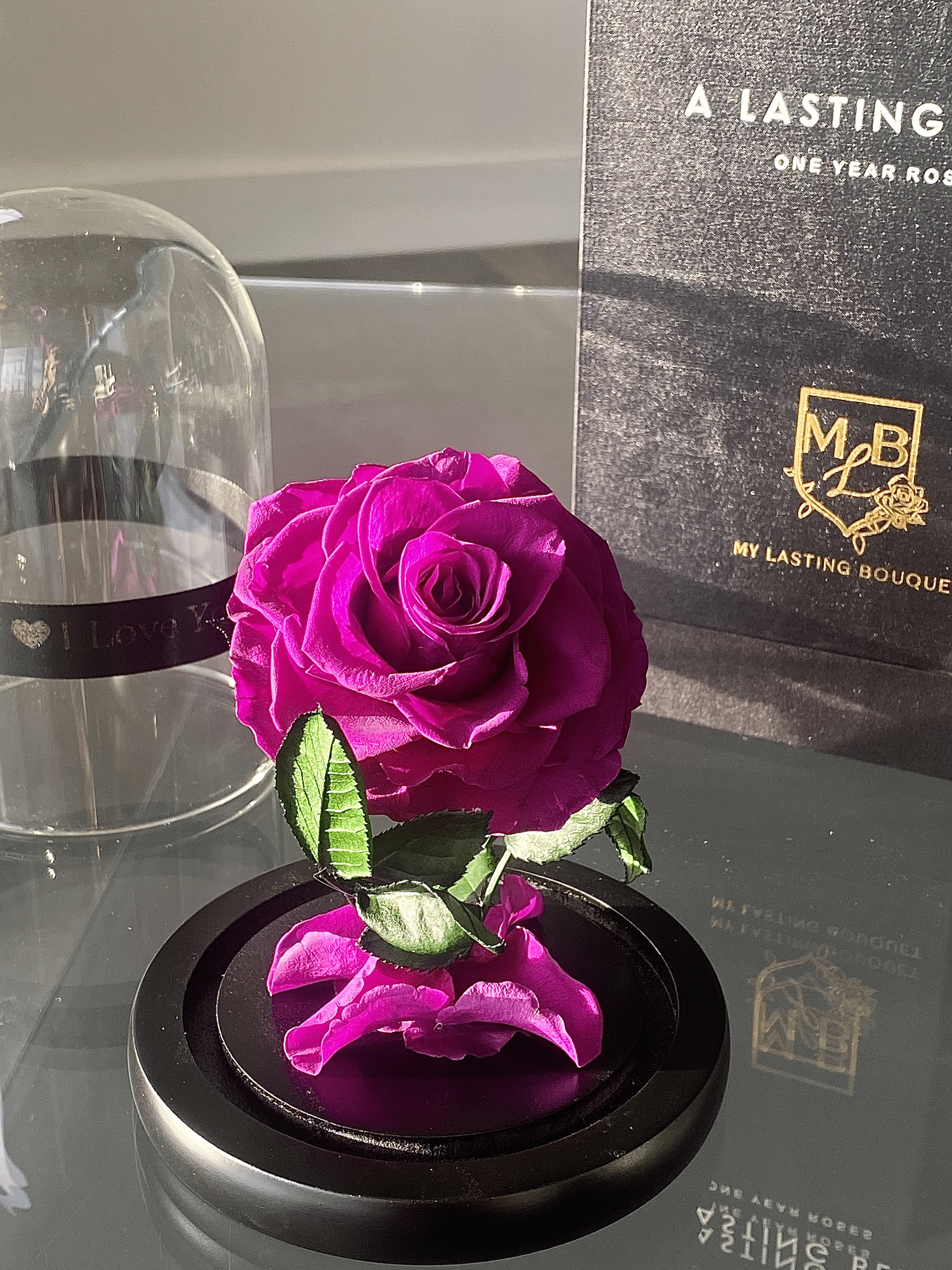 Purple Mini Rose Dome - My Lasting Bouquet
