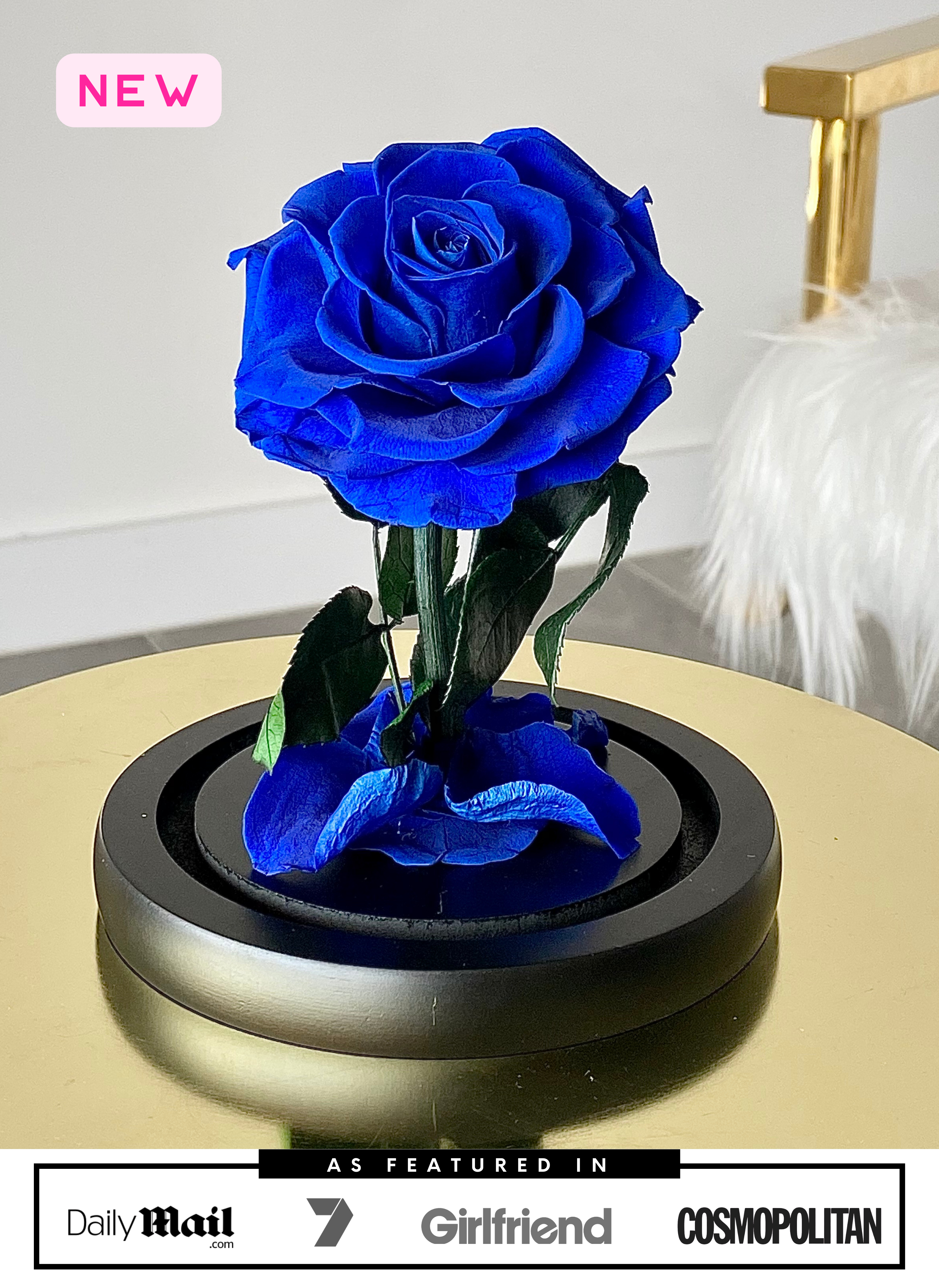 Midnight Blue Mini Rose Dome