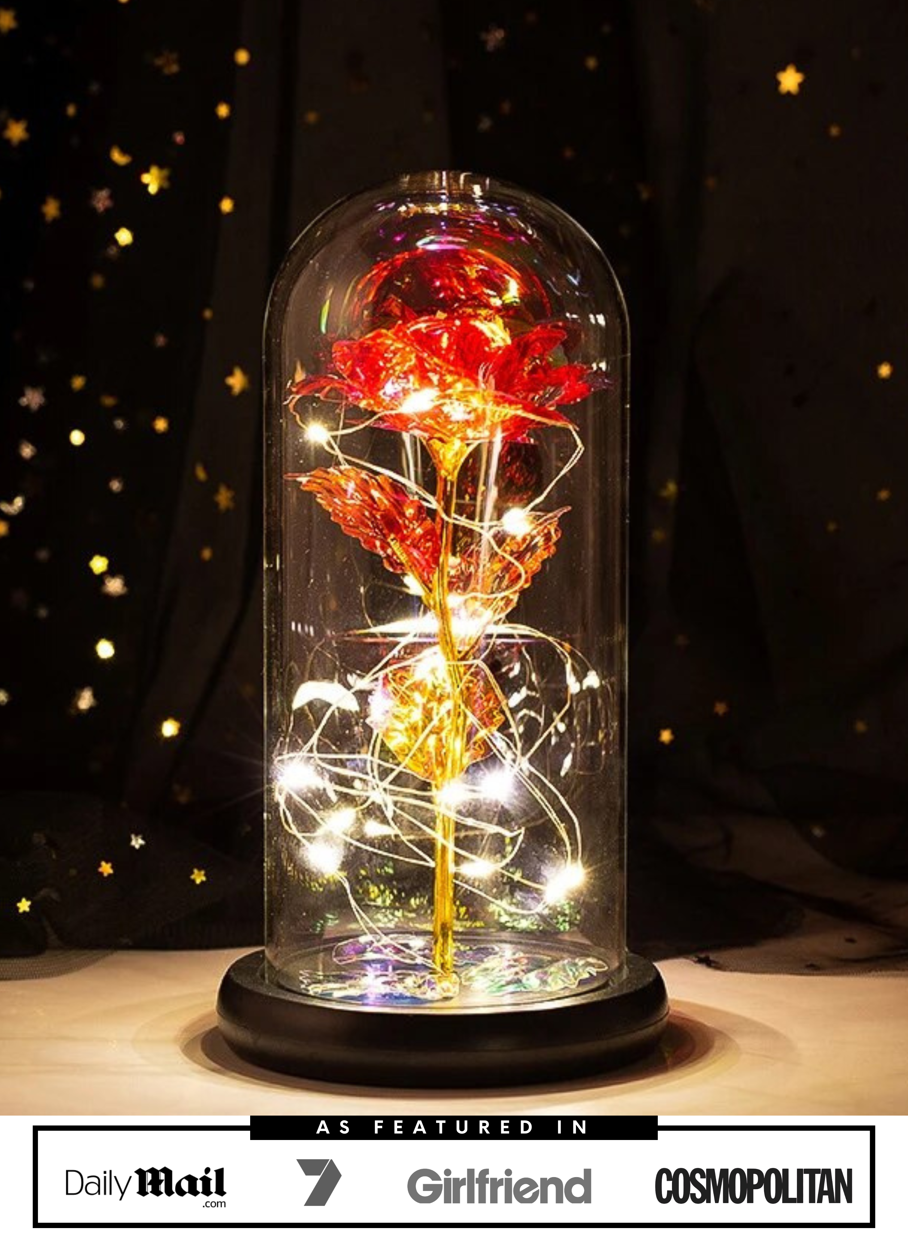 My Lasting Bouquet™️ Red LED Rose Dome