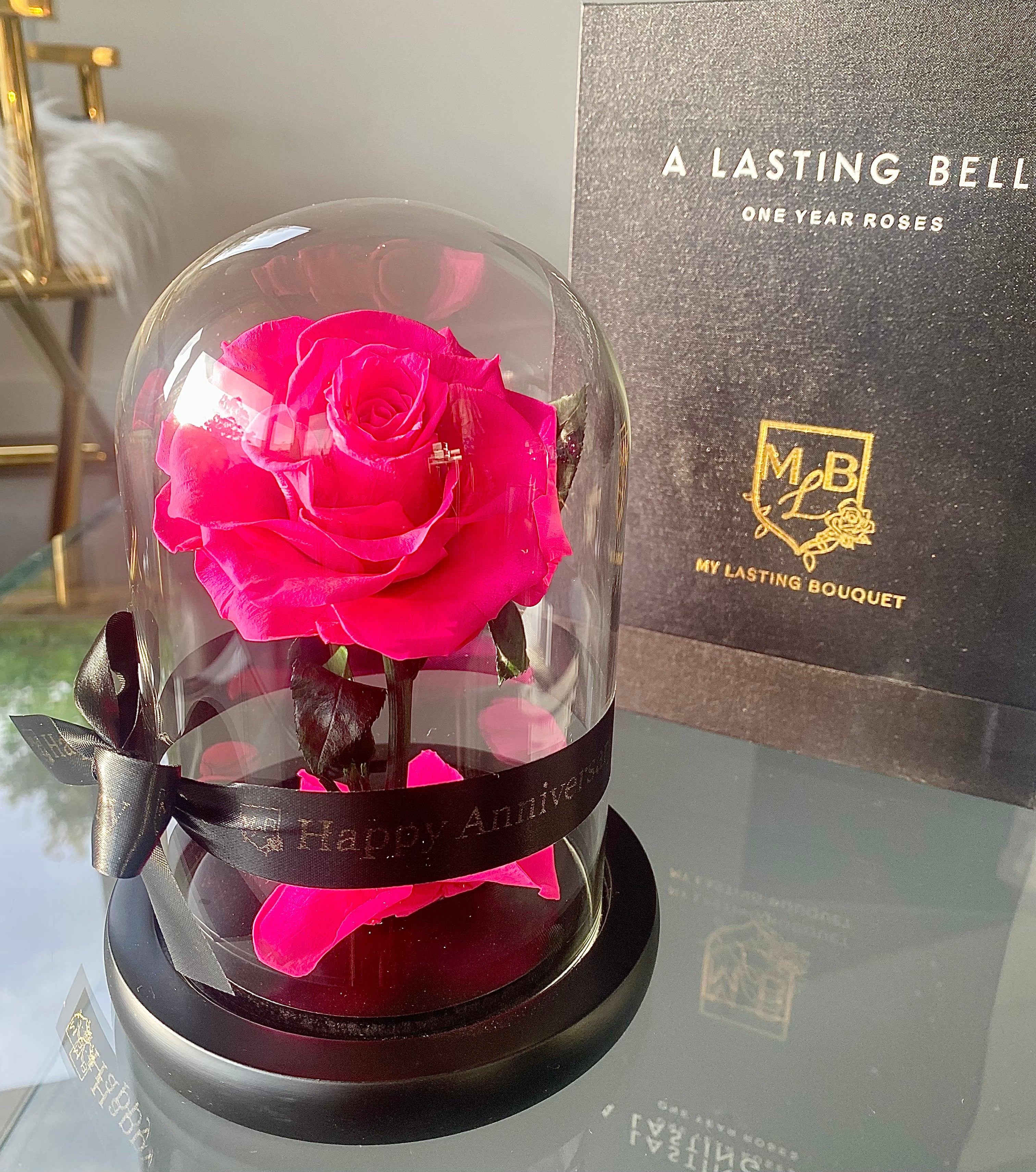 Hot Pink Mini Rose Dome - My Lasting Bouquet