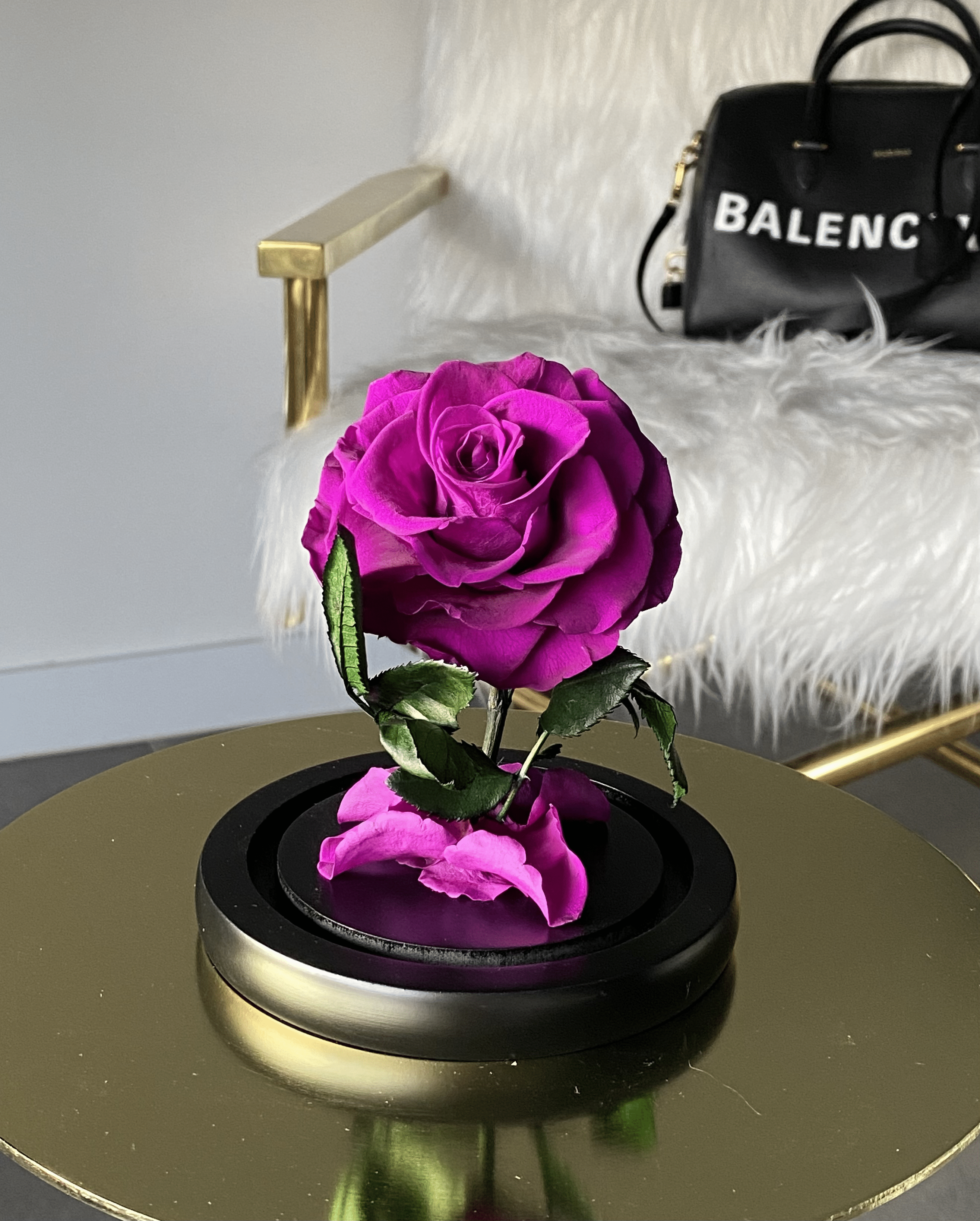 Purple Mini Rose Dome - My Lasting Bouquet
