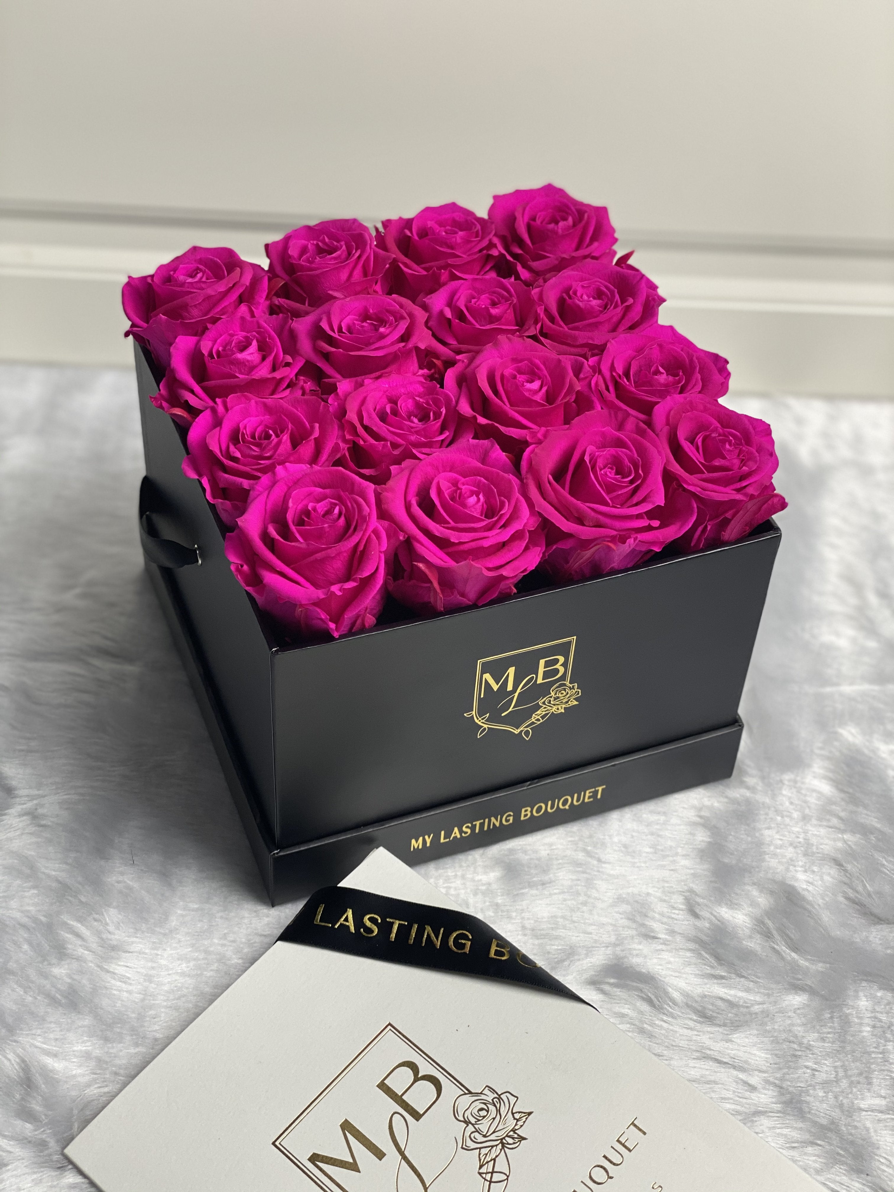 Medium- Hot Pink Roses - My Lasting Bouquet